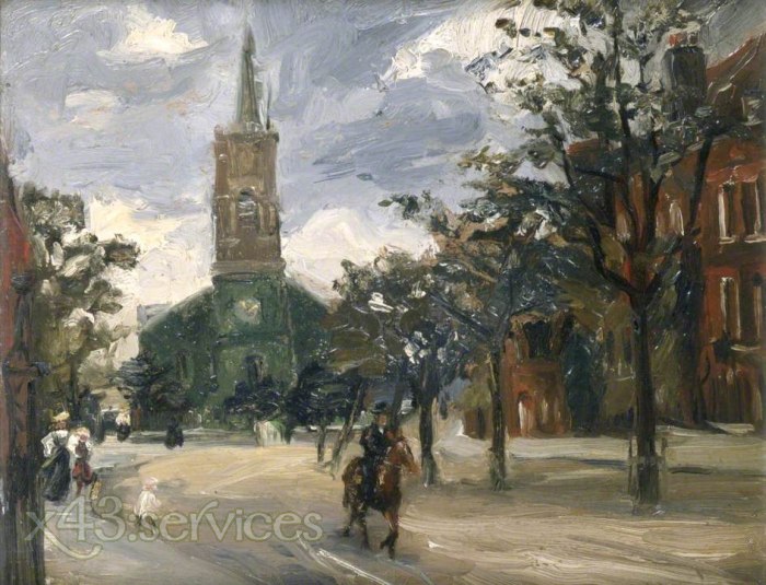 Sir John Lavery - Die Kirche des St John Hampstead London - The Church of St John Hampstead London